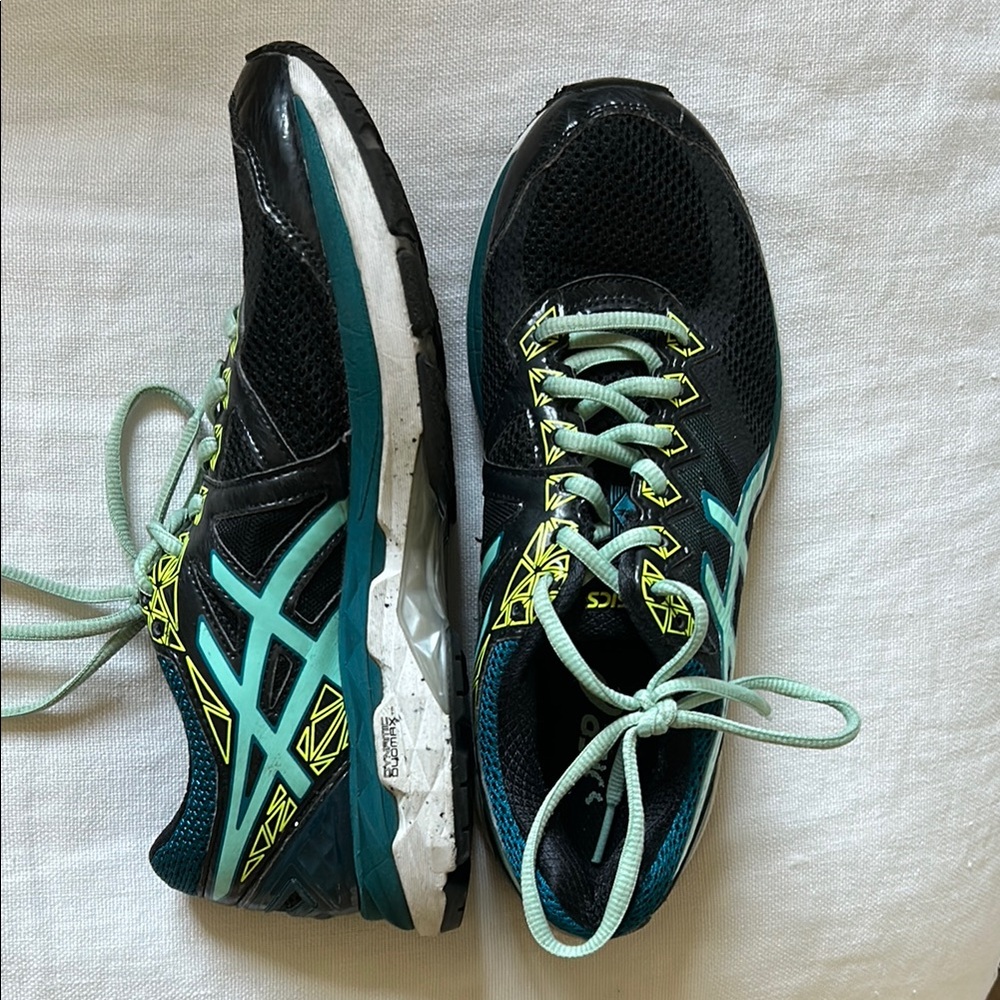 Asics Black and Blue Athletic Shoes for Performance